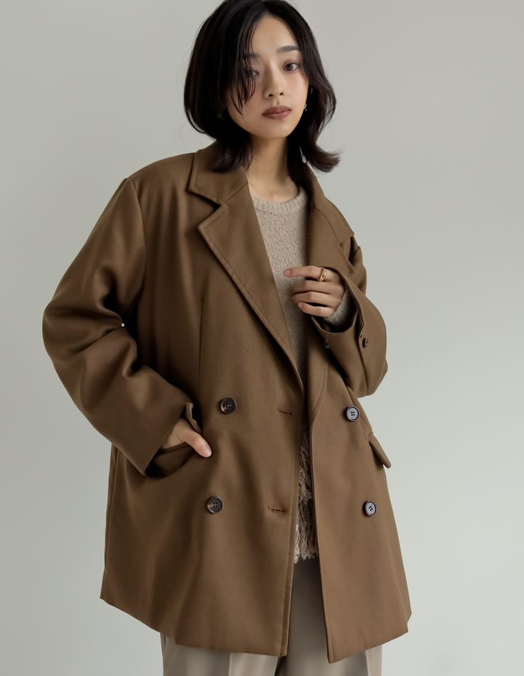 BLATE チェック柄ダブルジャケットコート 新品タグ付き/BLATE/チェック柄ダブルジャケットコート