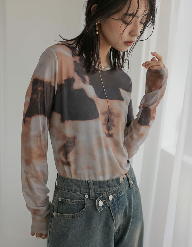 Re:EDIT トップス レディース カットソー Tシャツ シアー