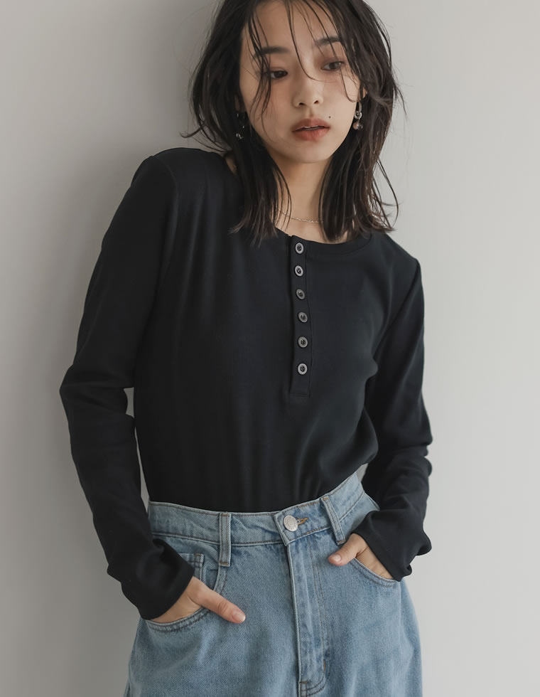 Re:EDIT（リエディ） リブカットソー レディース Tシャツ 長袖