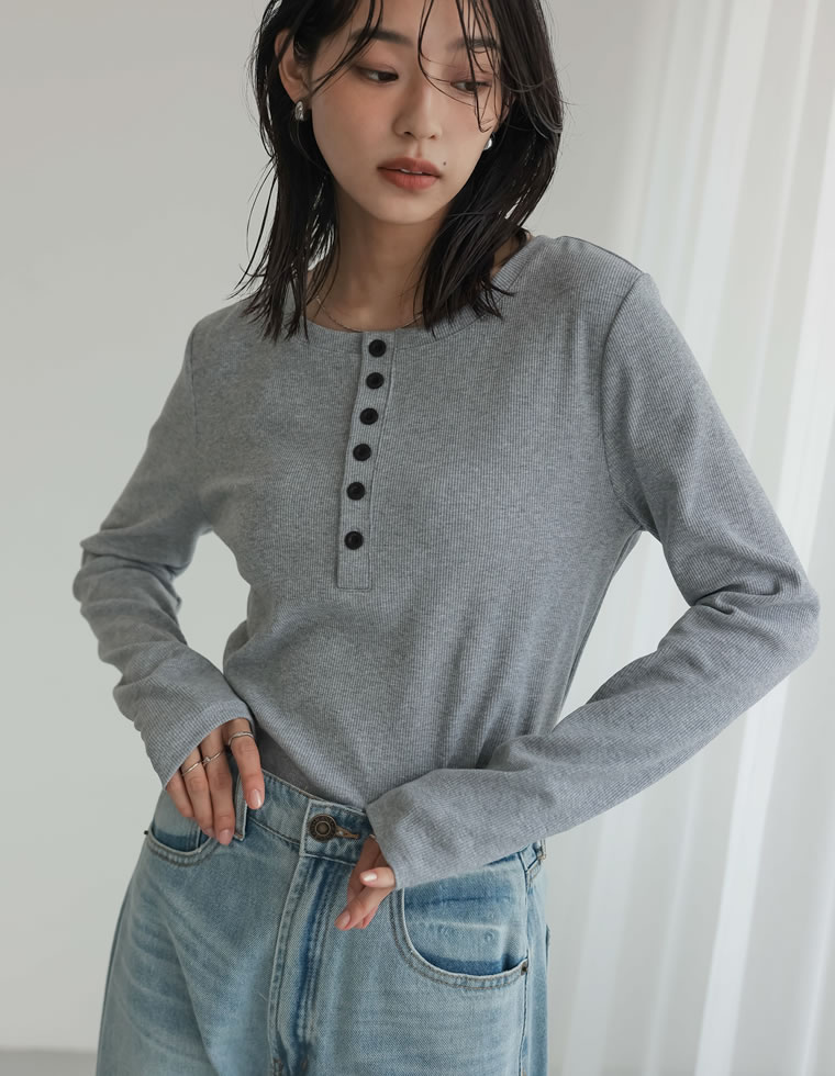 Re:EDIT（リエディ） リブカットソー レディース Tシャツ 長袖