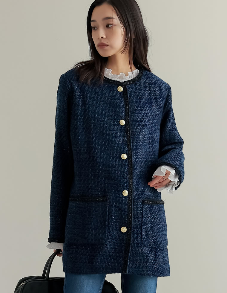 Re:EDIT（リエディ） ジャケット レディース アウター ノーカラー 金