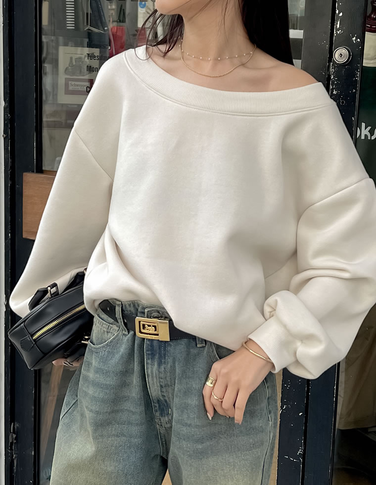 Re:EDIT（リエディ） 裏起毛 トップス レディース オフショル