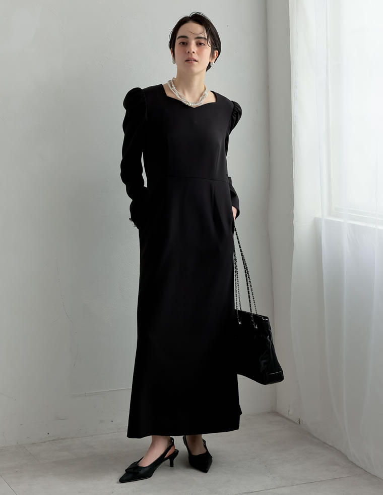 Re:EDIT（リエディ） ワンピース レディースハートネック 長袖