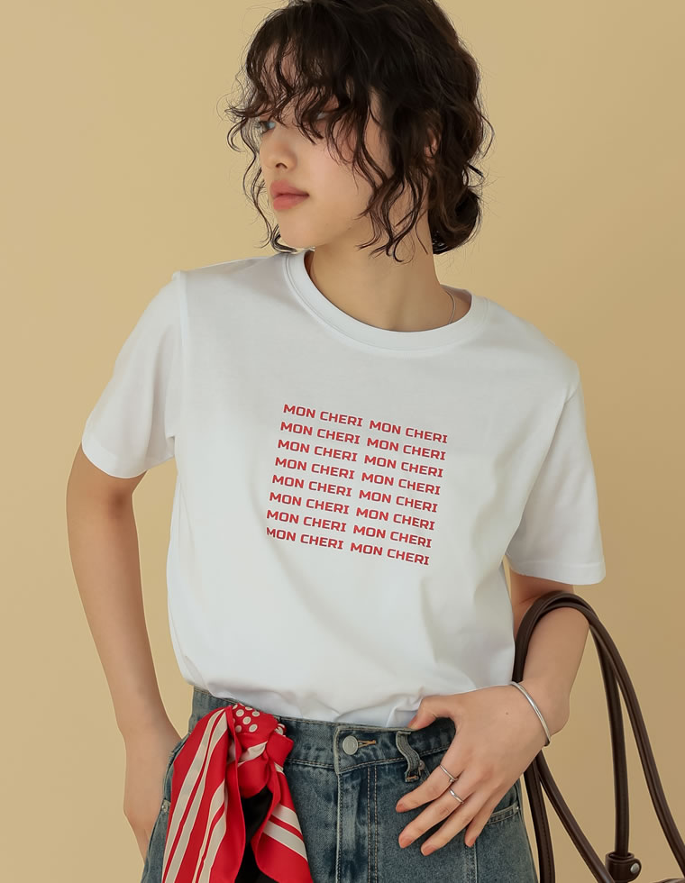 Tシャツ レディース トップス 半袖 カットソー ロゴT プリント 接触冷感 UVカット 紫外線対策 日焼け対策[mb] | Re:EDIT | 02