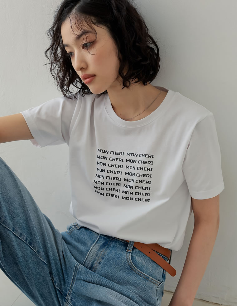 Tシャツ レディース トップス 半袖 カットソー ロゴT プリント 接触冷感 UVカット 紫外線対策 日焼け対策[mb] | Re:EDIT | 03