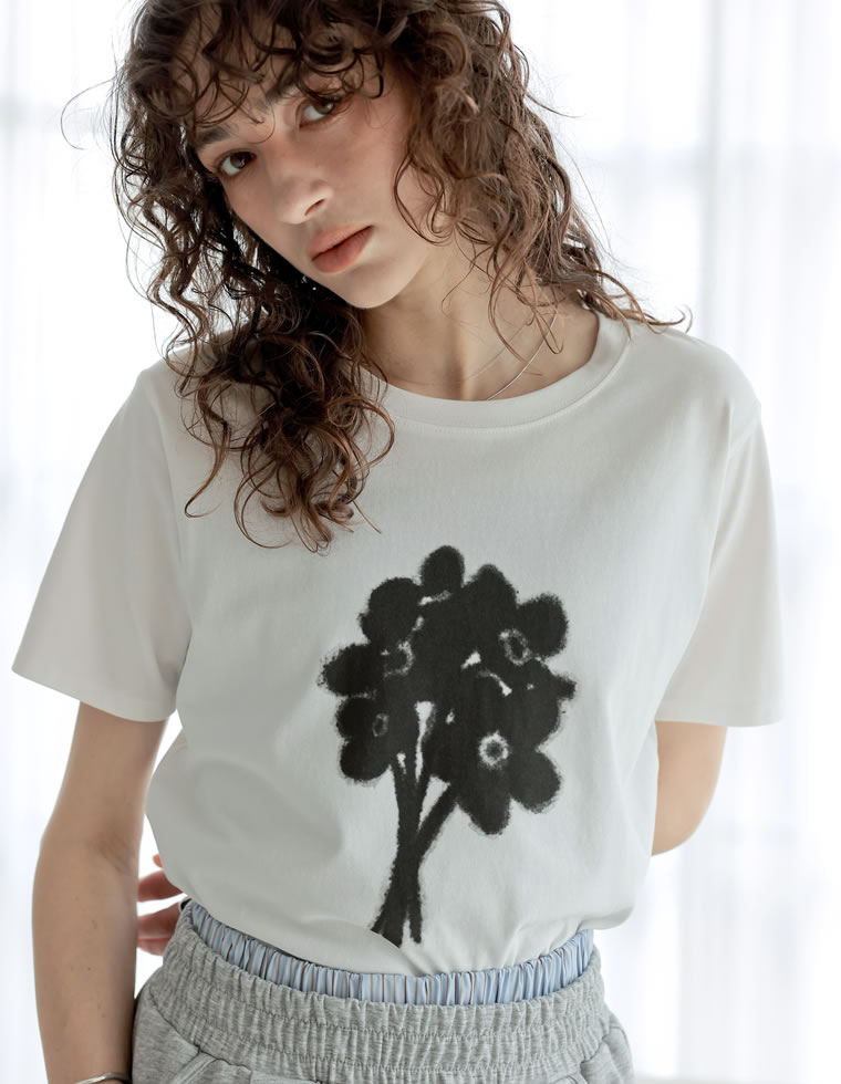 Tシャツ レディース トップス 半袖 カットソー 丸首 クルーネック UVカット 紫外線対策 接触冷感 春夏[mb] | Re:EDIT | 02