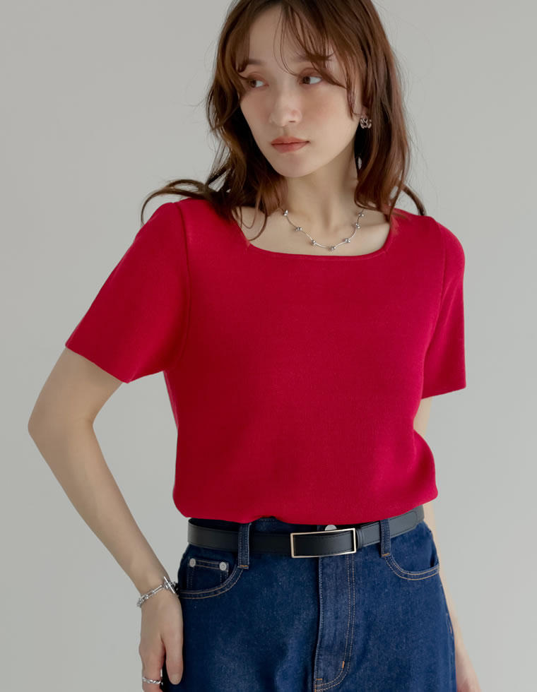 Re:EDIT（リエディ） 半袖 トップス レディース 6色 M／L サマーニット