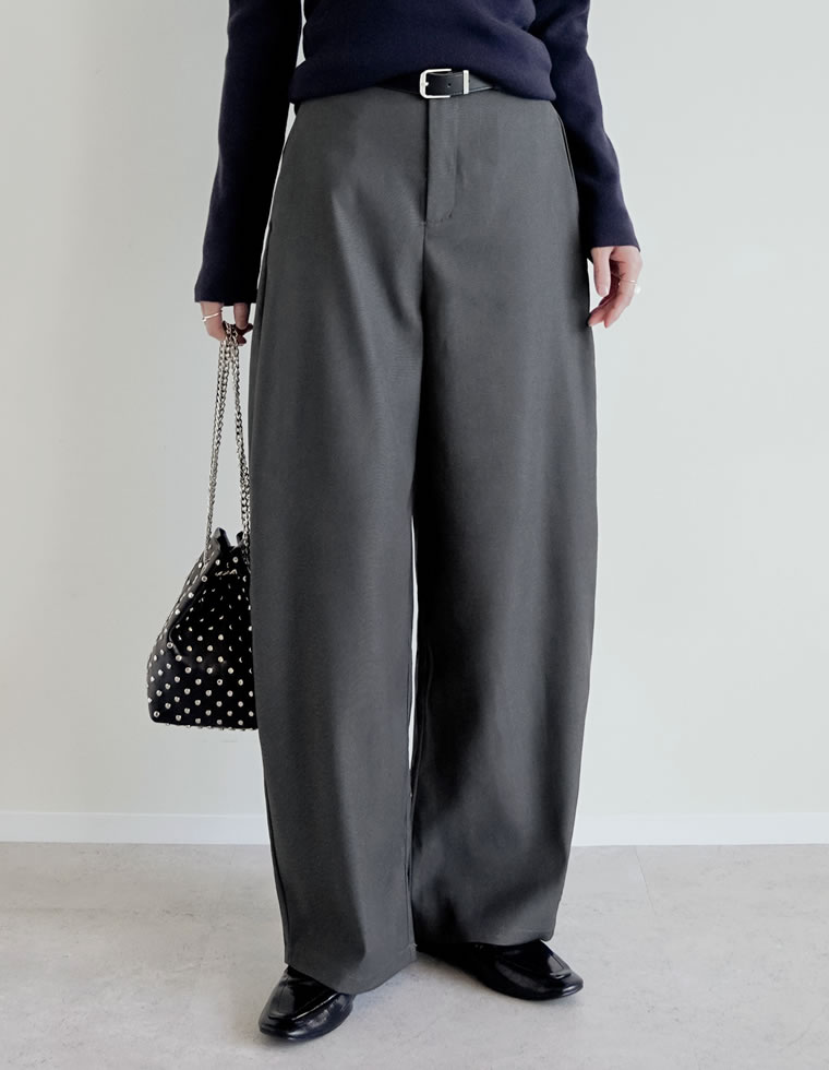 パンツ レディース バレルレッグ スラックス ツイルカーブパンツ オフィスカジュアル 通勤 低身長 高身長 秋冬 | Re:EDIT | 03