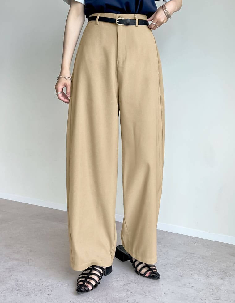 パンツ レディース バレルレッグ スラックス ツイルカーブパンツ オフィスカジュアル 通勤 低身長 高身長 秋冬 | Re:EDIT | 04