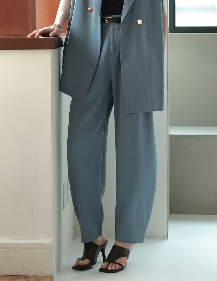 パンツ レディース バレルパンツ サマーパンツ カーブパンツ バックゴム お家で洗える 低身長 高身長 ポケットあり ベルトループ 2026春夏 | Re:EDIT | 07