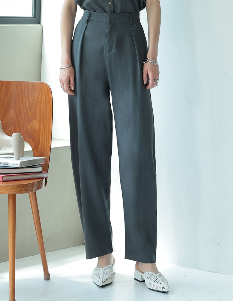 パンツ レディース バレルパンツ サマーパンツ カーブパンツ バックゴム お家で洗える 低身長 高身長 ポケットあり ベルトループ 2026春夏 | Re:EDIT | 03