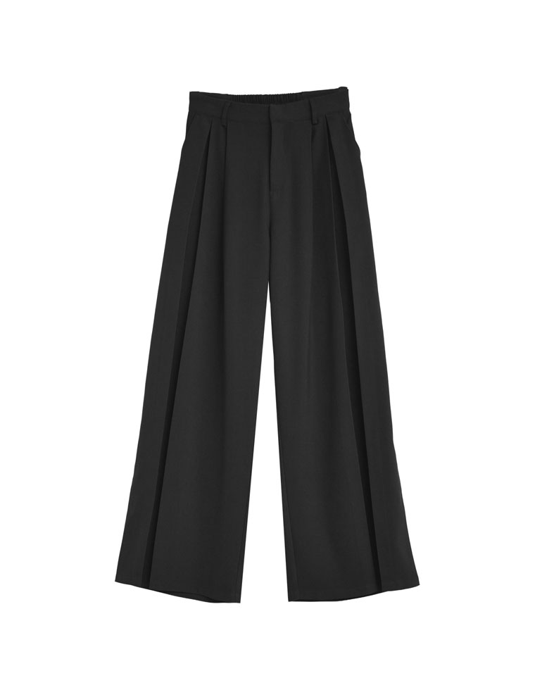 タックプリーツワイドパンツ