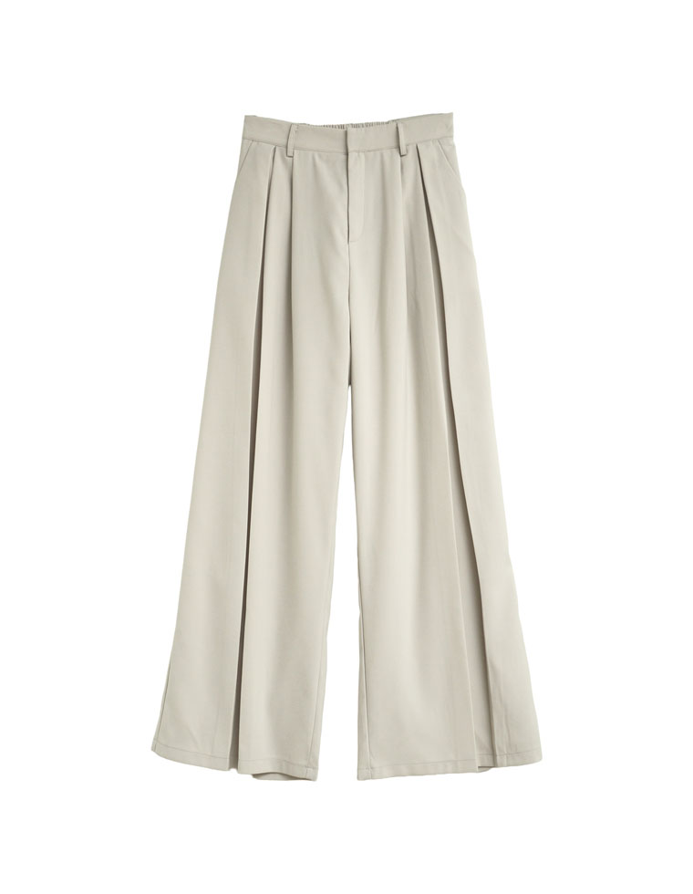 タックプリーツワイドパンツ