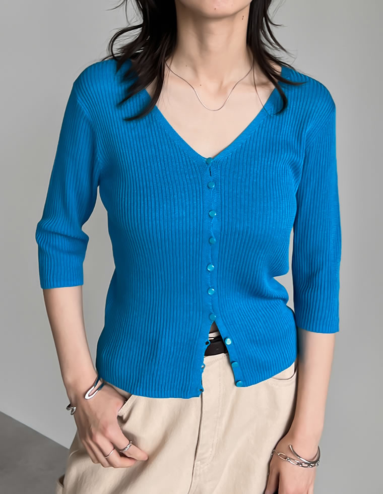 カーディガン レディース トップス シアートップス シアー シアーニット 二の腕隠し レーヨン100％ 2025春夏[mb] | Re:EDIT | 05