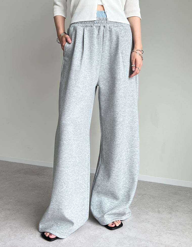レイヤードパンツ レディース パンツ スウェット ワイド ダンボール トランクス 低身長 春夏 | Re:EDIT | 03