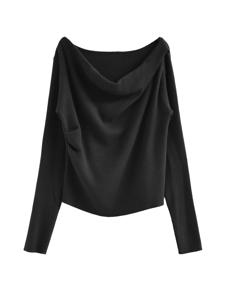 2WAYオフショルリブニットトップス