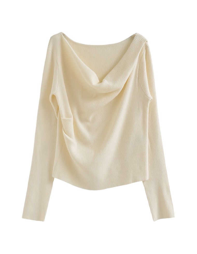 2WAYオフショルリブニットトップス