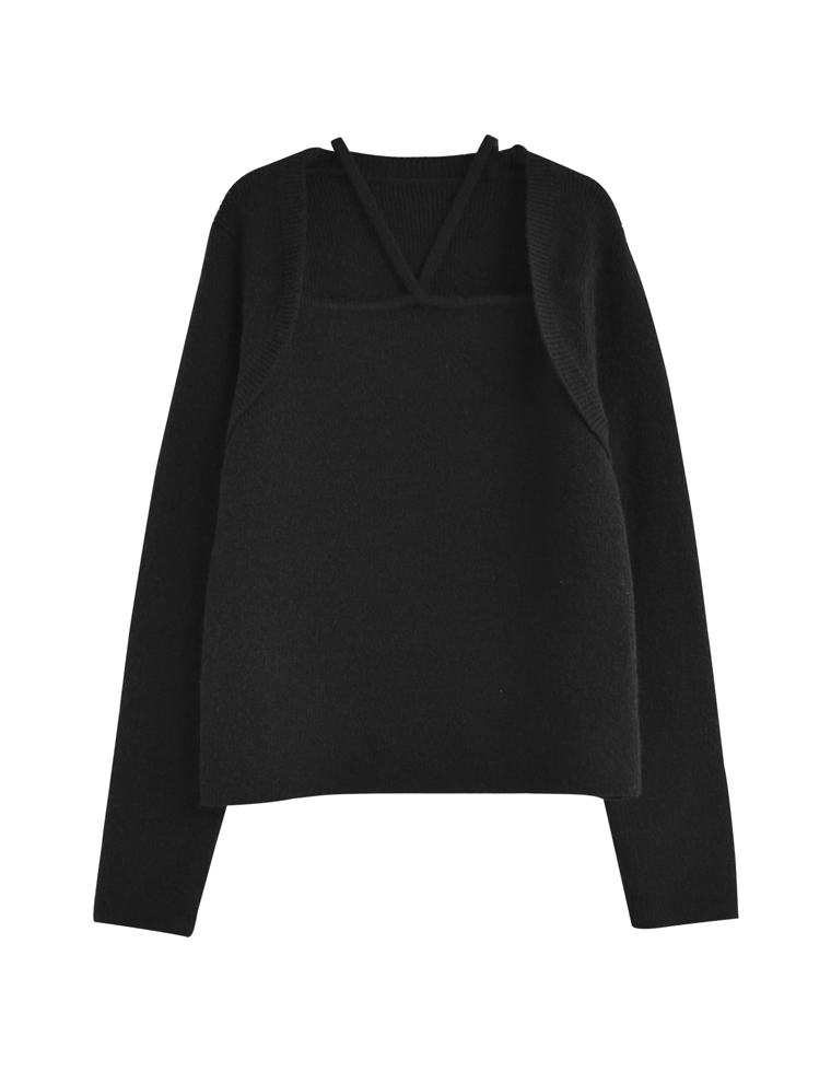 ホルターボレロ風ニットプルオーバー