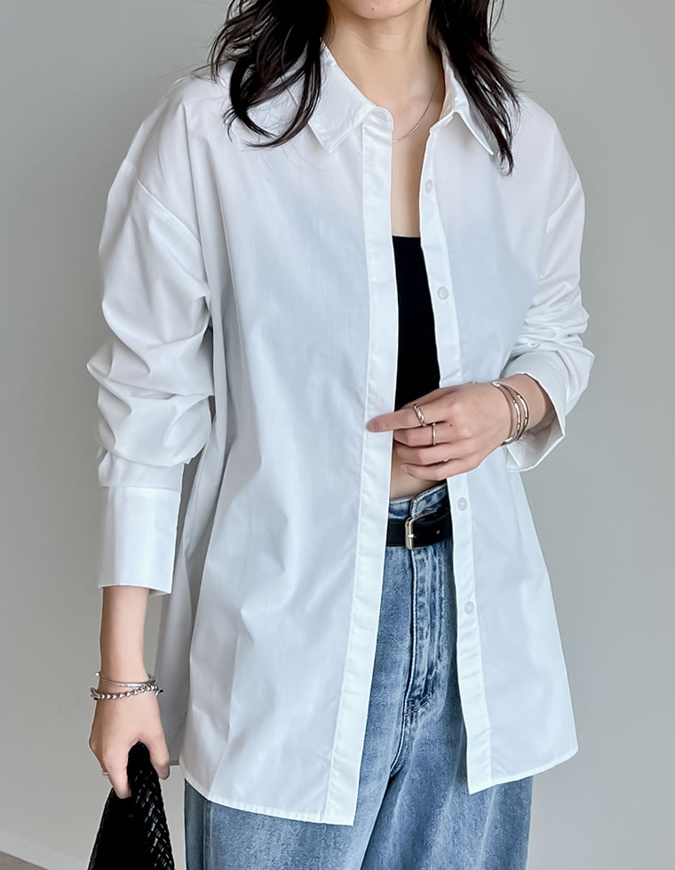 シャツ レディース トップス 長袖シャツ 汗染み防止 汗ジミ 汗じみ 羽織 羽織り 春夏[mb] | Re:EDIT | 01