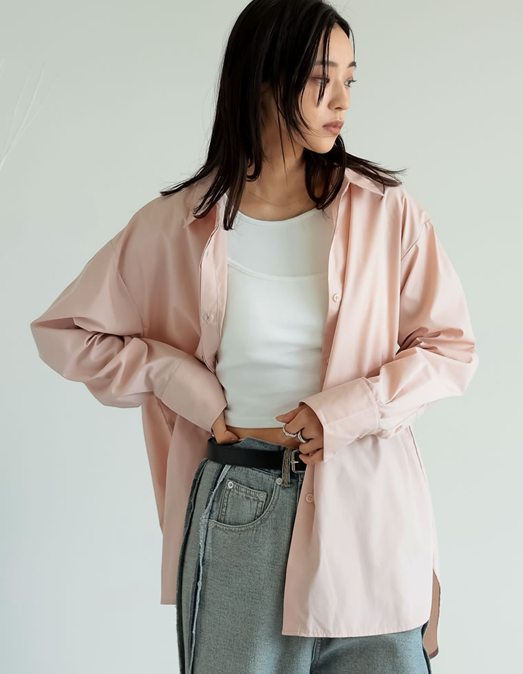 シャツ レディース トップス 長袖シャツ 汗染み防止 汗ジミ 汗じみ 羽織 羽織り 春夏[mb] | Re:EDIT | 03