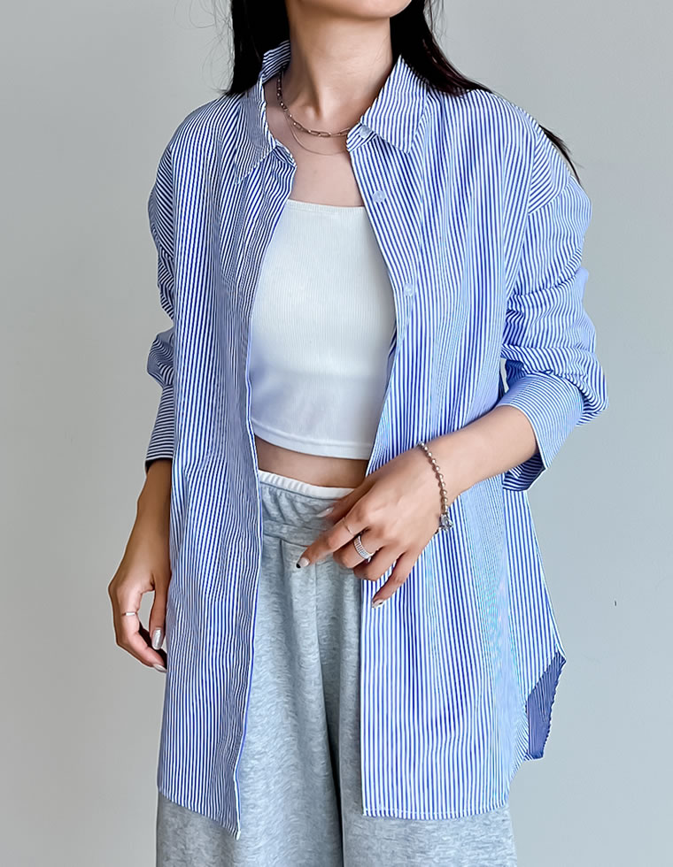 シャツ レディース トップス 長袖シャツ 汗染み防止 汗ジミ 汗じみ 羽織 羽織り 春夏[mb] | Re:EDIT | 04