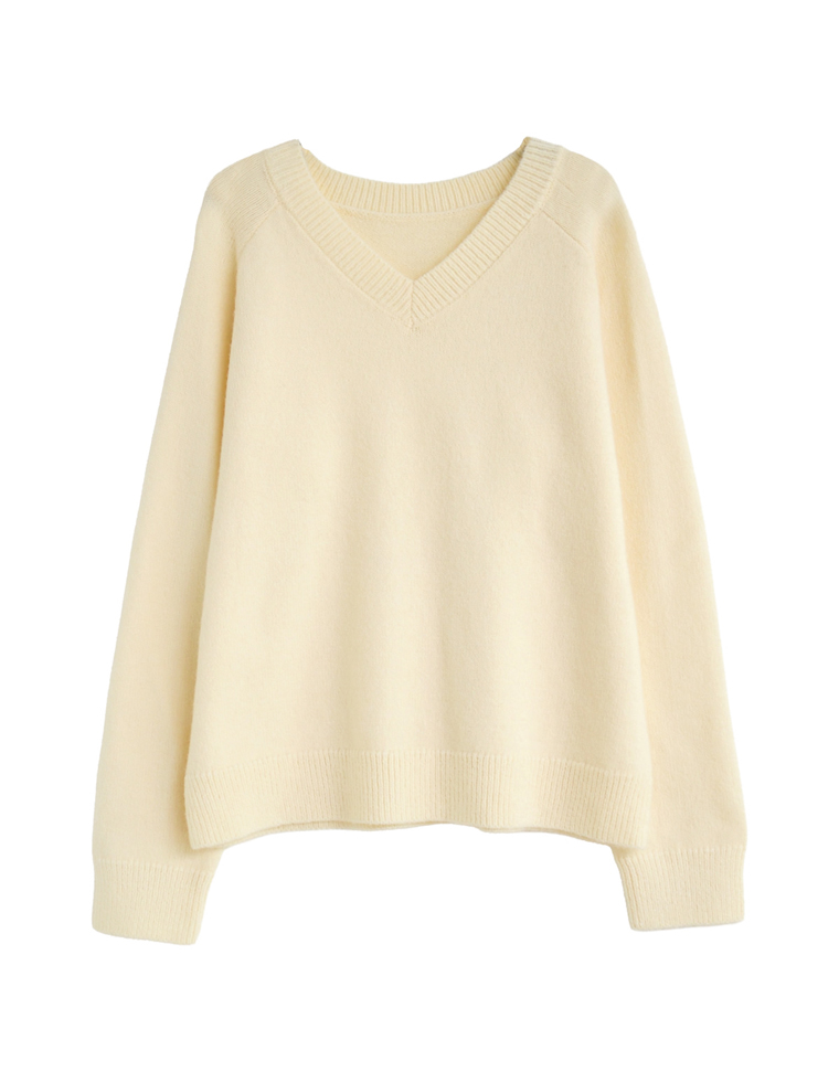 アルパカタッチVネックニットプルオーバー