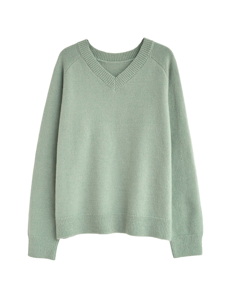 アルパカタッチVネックニットプルオーバー