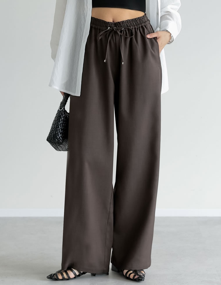 イージーパンツ レディース パンツ リネンライク ワイドパンツ セットアップ対応 低身長 高身長 2025春夏 | Re:EDIT | 05