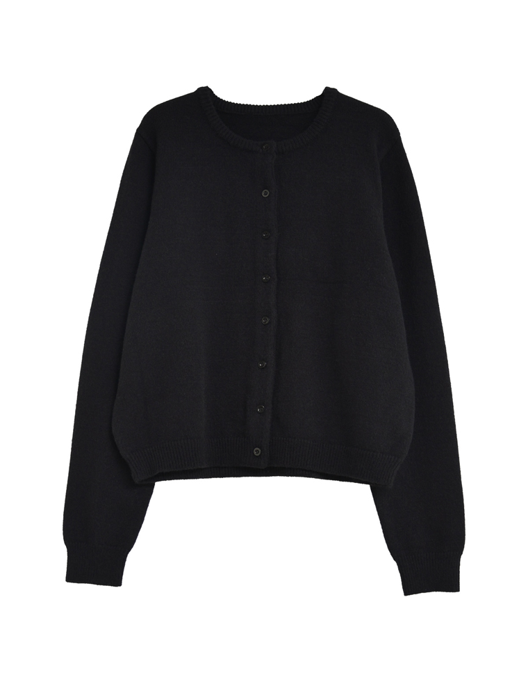 配色アルパカタッチニットカーディガン