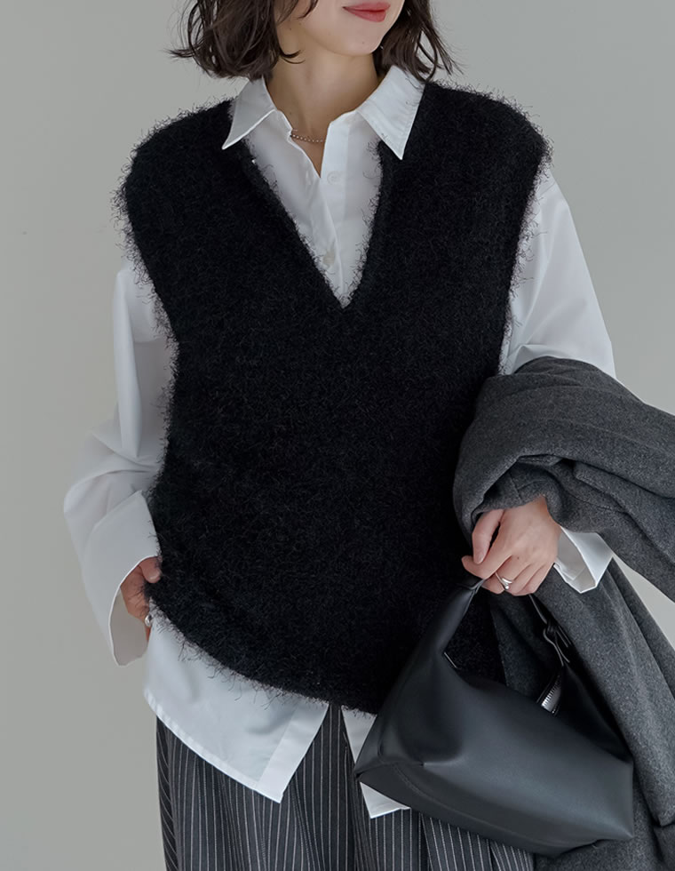 Re:EDIT ベスト ニット レディース 3色 M/L トップス フェザーニット