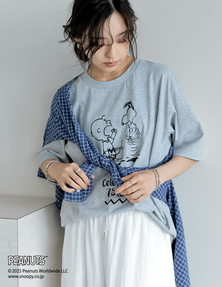 Re:EDIT（リエディ） Tシャツ SNOOPY PEANUTS スヌーピー ピーナッツ