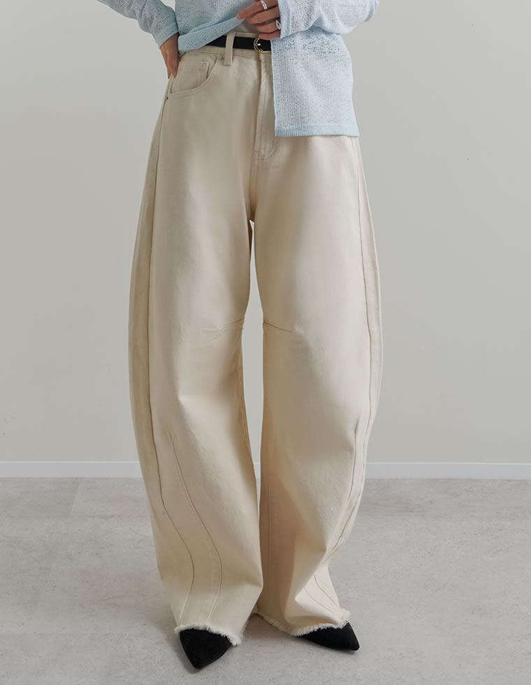 Re:EDIT（リエディ） パンツ バレルレッグ レディース 3色 低身長 高