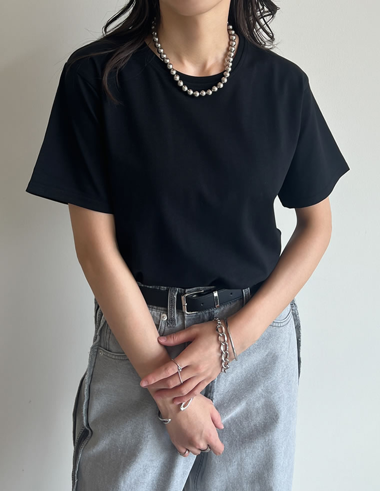 Tシャツ レディース トップス カットソー 半袖 汗じみ防止 撥水 防水 UVカット 紫外線カット 両面撥水 春夏[mb] | Re:EDIT | 01