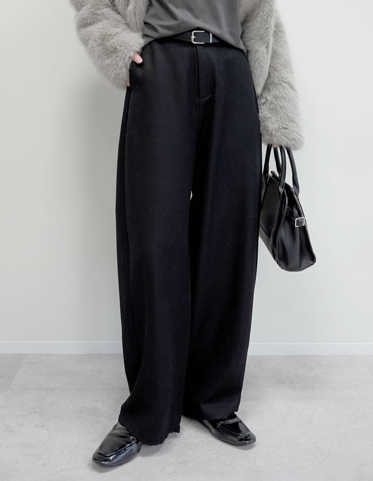 ロンドン　XLサイズFRKM スーパーカーブスラックスパンツ XL Re:EDIT（リエディ） パンツ カーブパンツ レディース 4色 低身長 高