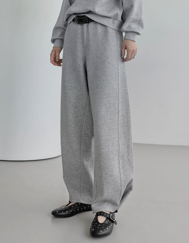 パンツ カーブパンツ ワイドパンツ レディース 2色 低身長 高身長 スウェットパンツ ダンボール 2WAY 洗える 2025秋冬 | Re:EDIT | 02