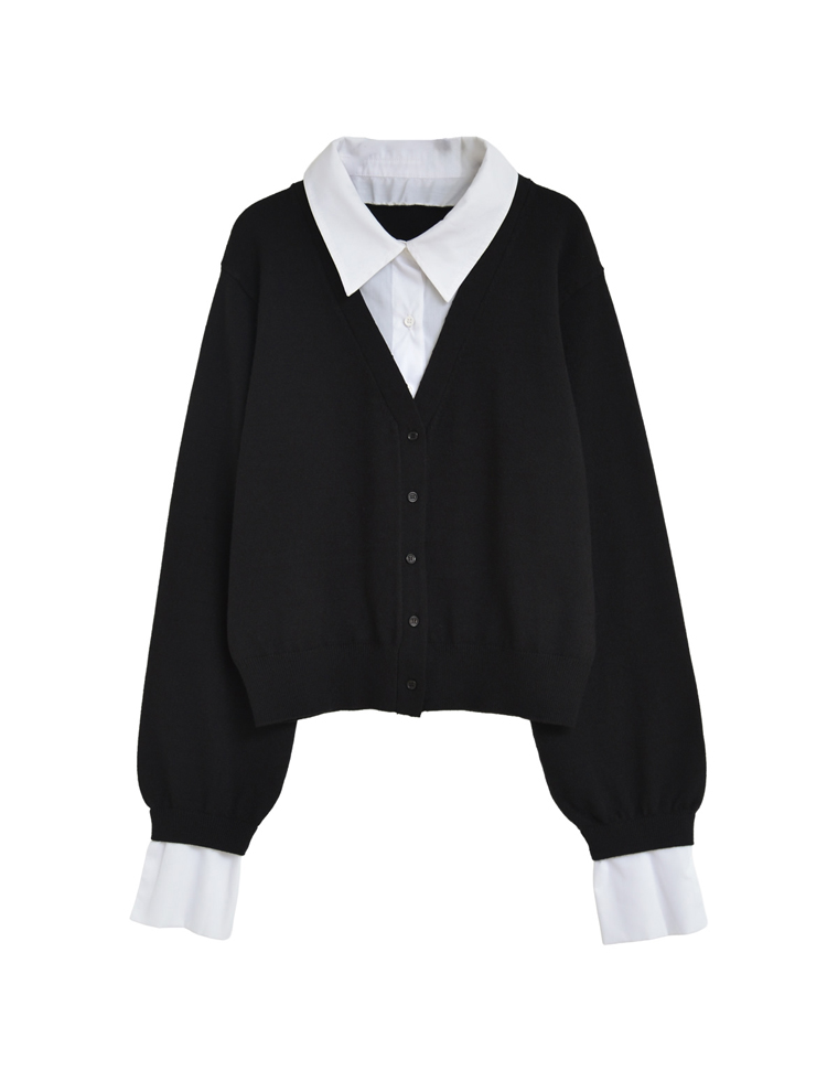 シャツドッキングニットカーディガン