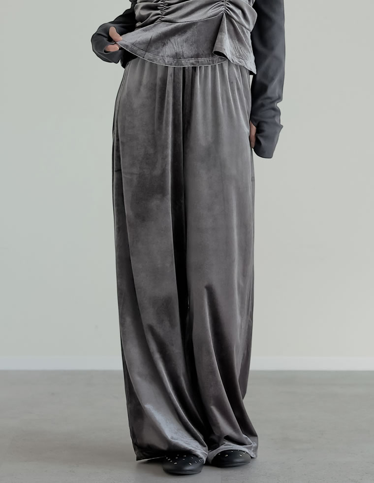 Re:EDIT（リエディ） パンツ フルレングス ベロア レディース 4色 4