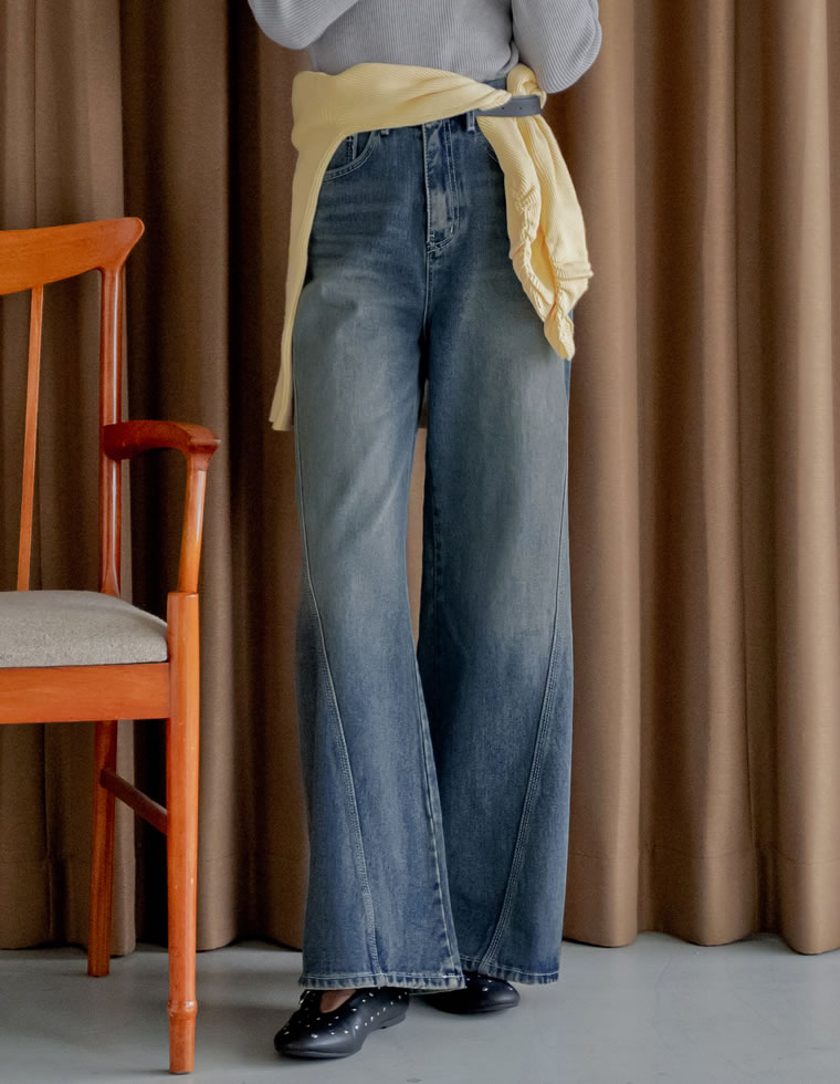 Re:EDIT（リエディ） デニム パンツ ワイド レディース 2色 低身長 高