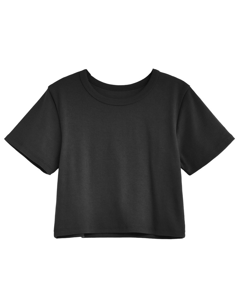 テレコリブクロップド半袖Ｔシャツ