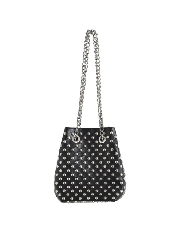 フェイクレザースタッズ付きチェーンバッグ