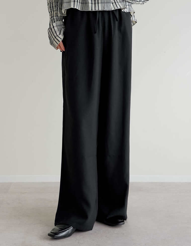 パンツ ワイド レディース 3色 低身長 高身長 ルーズ ヘリンボーン セットアップ対応 アンチピリング 微起毛 秋冬 | Re:EDIT | 01