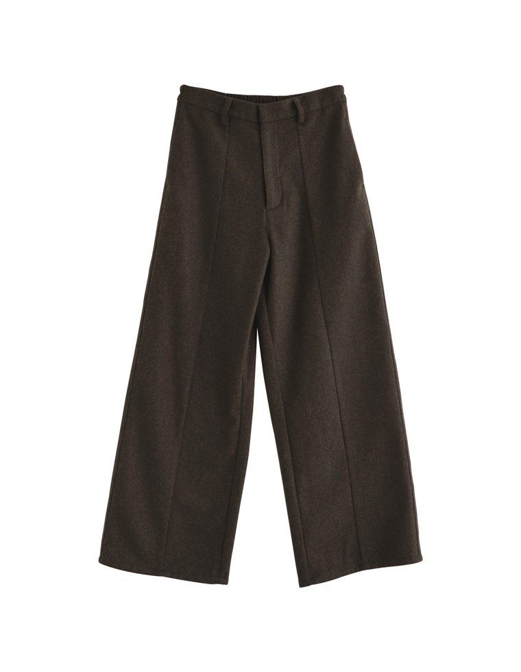 ウールライクピンタックストレートパンツ