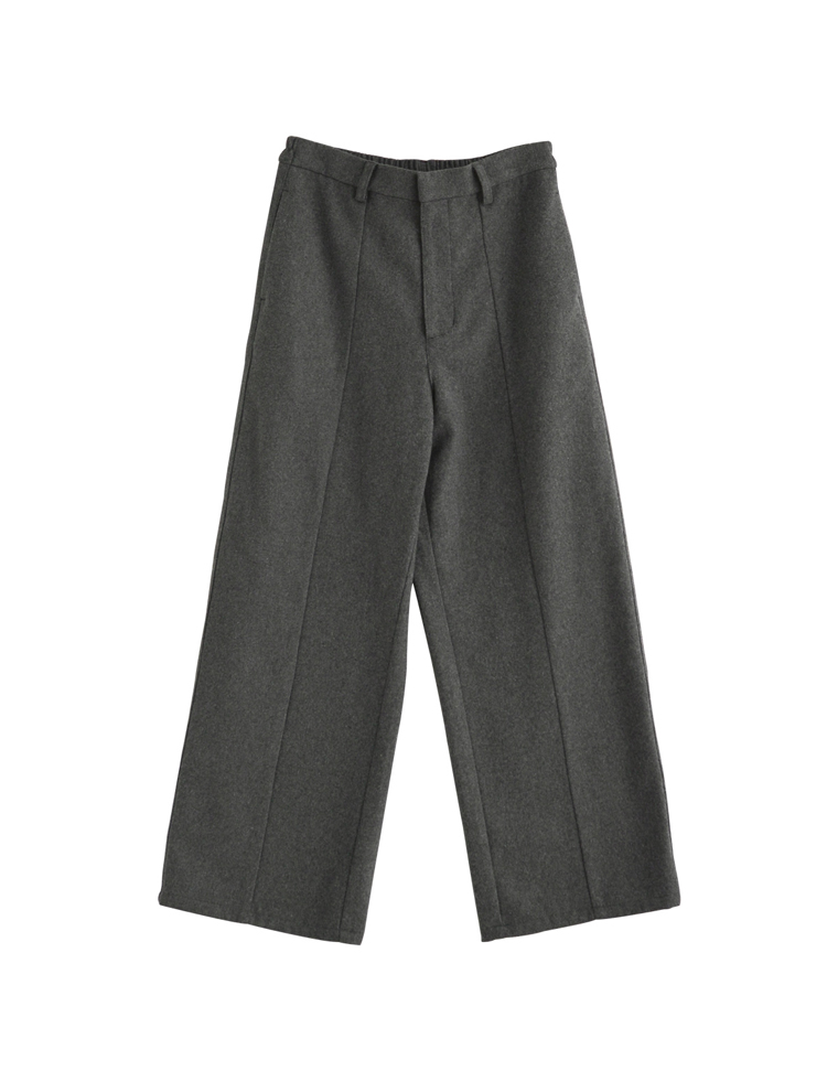 ウールライクピンタックストレートパンツ