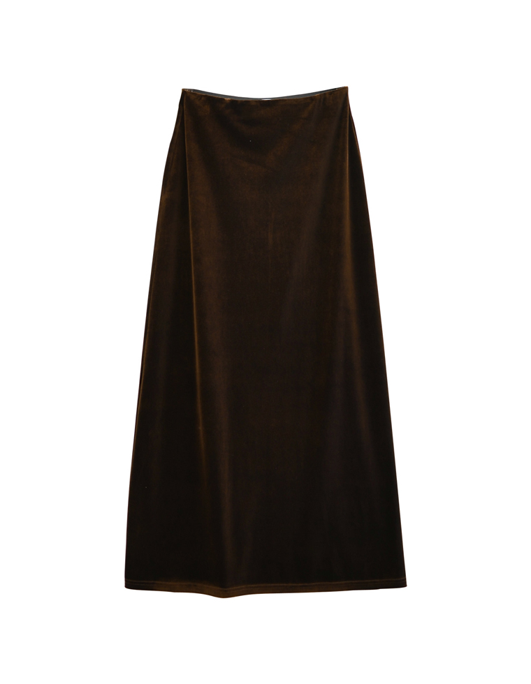 無地orドットベロアナロースカート