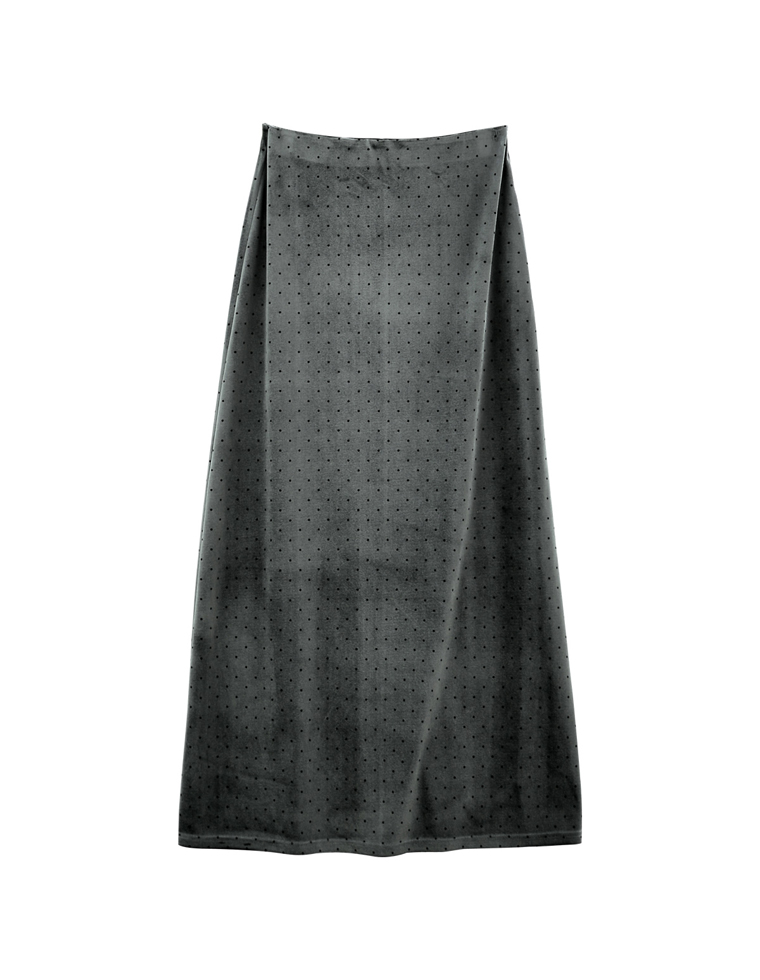 無地orドットベロアナロースカート