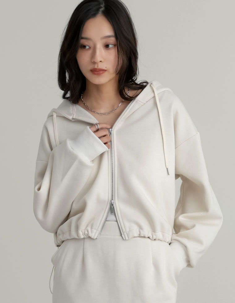 Re:EDIT（リエディ） 裏起毛 パーカー ショート丈 レディース 3色 M/L