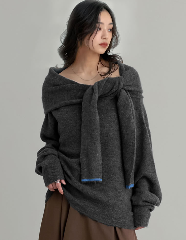 9402. 【極美品】Rady フェイクファー ニット ポンチョ フルジップ Re:EDIT（リエディ） ニット トップス ロング丈 レディース 4色 M/L