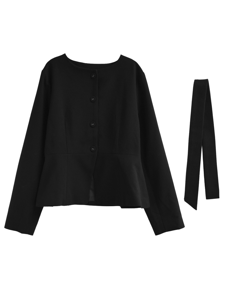 ウールライクノーカラージャケット