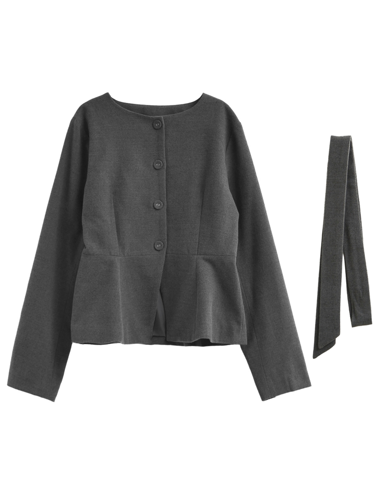 ウールライクノーカラージャケット