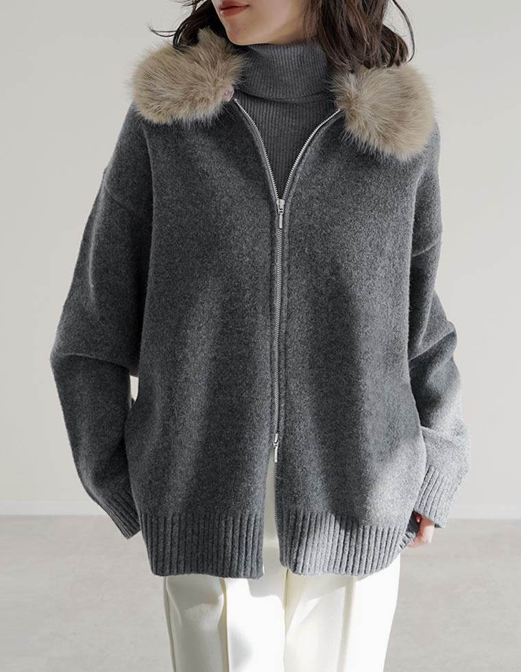 Re:EDIT（リエディ） コート ミドル丈 ニット レディース 3色 M/L